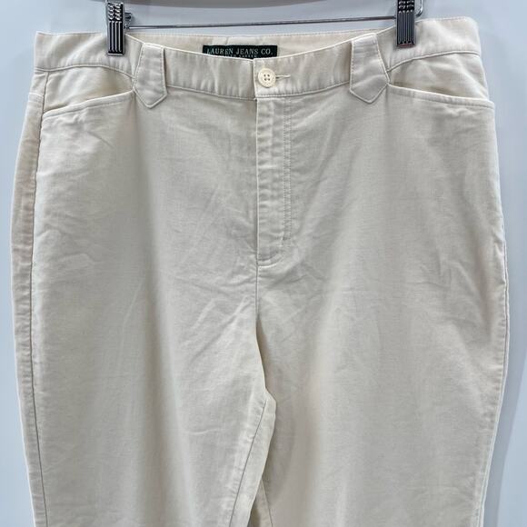 Lauren Jeans Co. Relaxed Fit Flare Bootcut Cream Brushed Cotton Size 14 Western - Picture 2 of 8